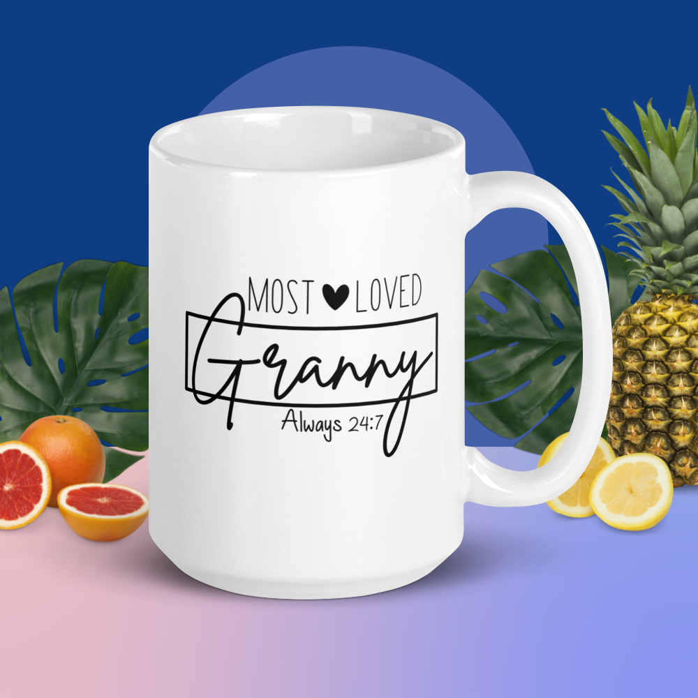 Most Loved Granny - White glossy mug
