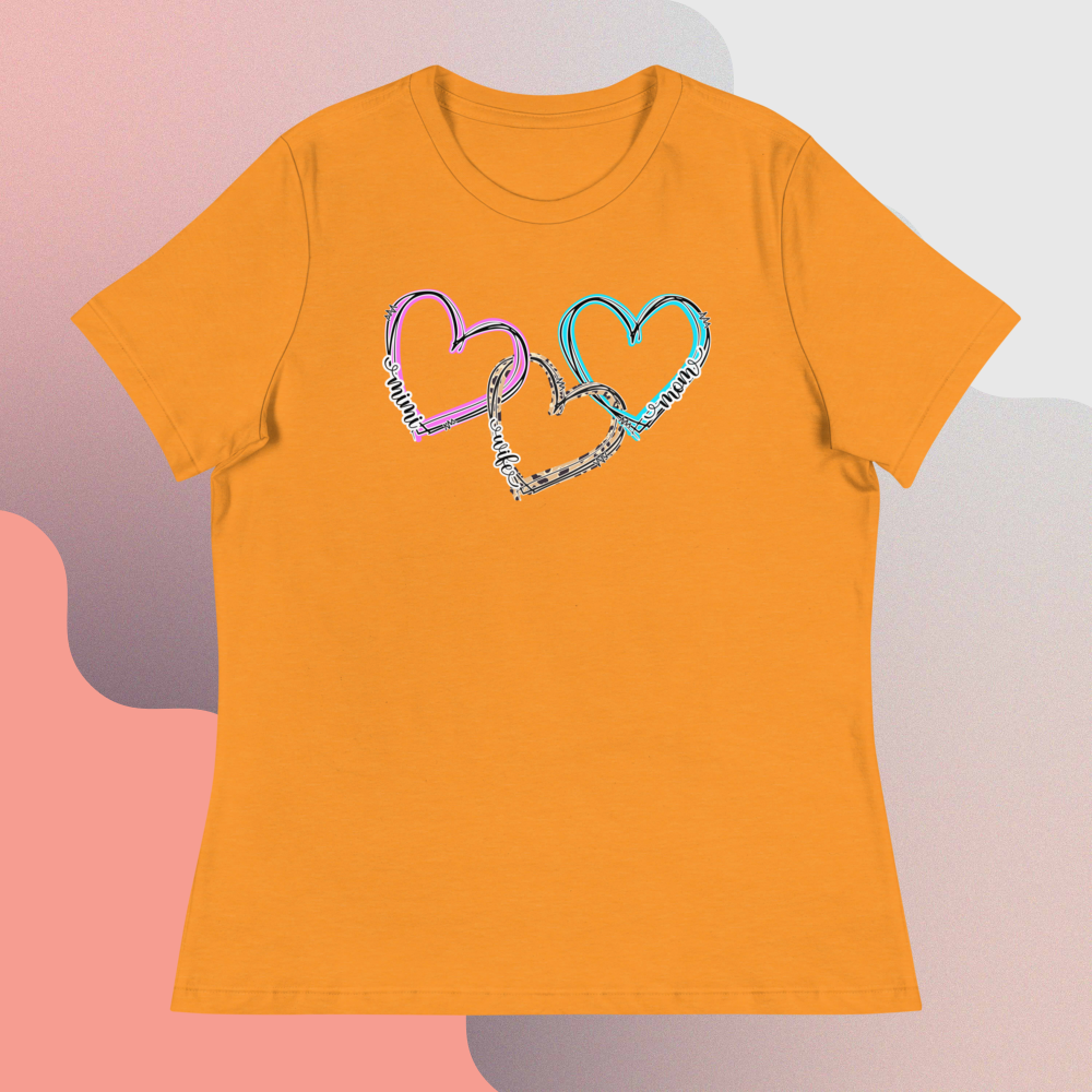 Wife Mom Mimi Hearts - Women's Relaxed T-Shirt