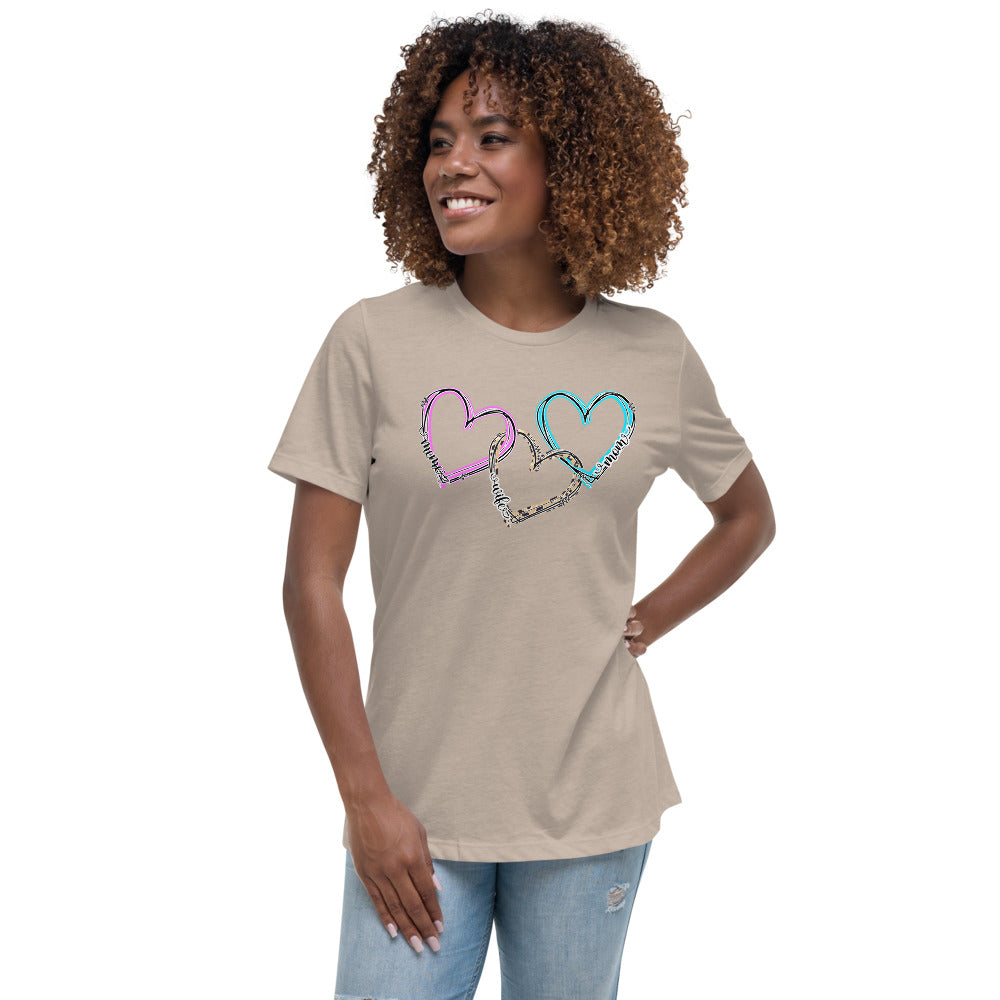 Wife Mom Meme Hearts - Women's Relaxed T-Shirt