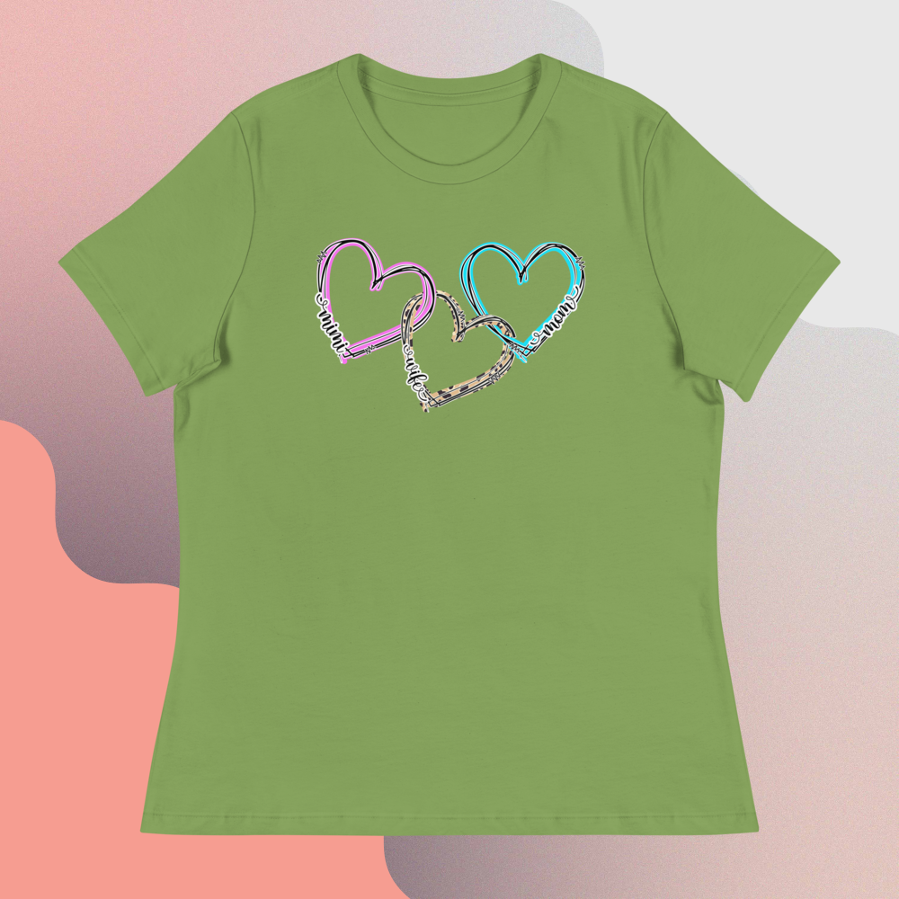 Wife Mom Mimi Hearts - Women's Relaxed T-Shirt