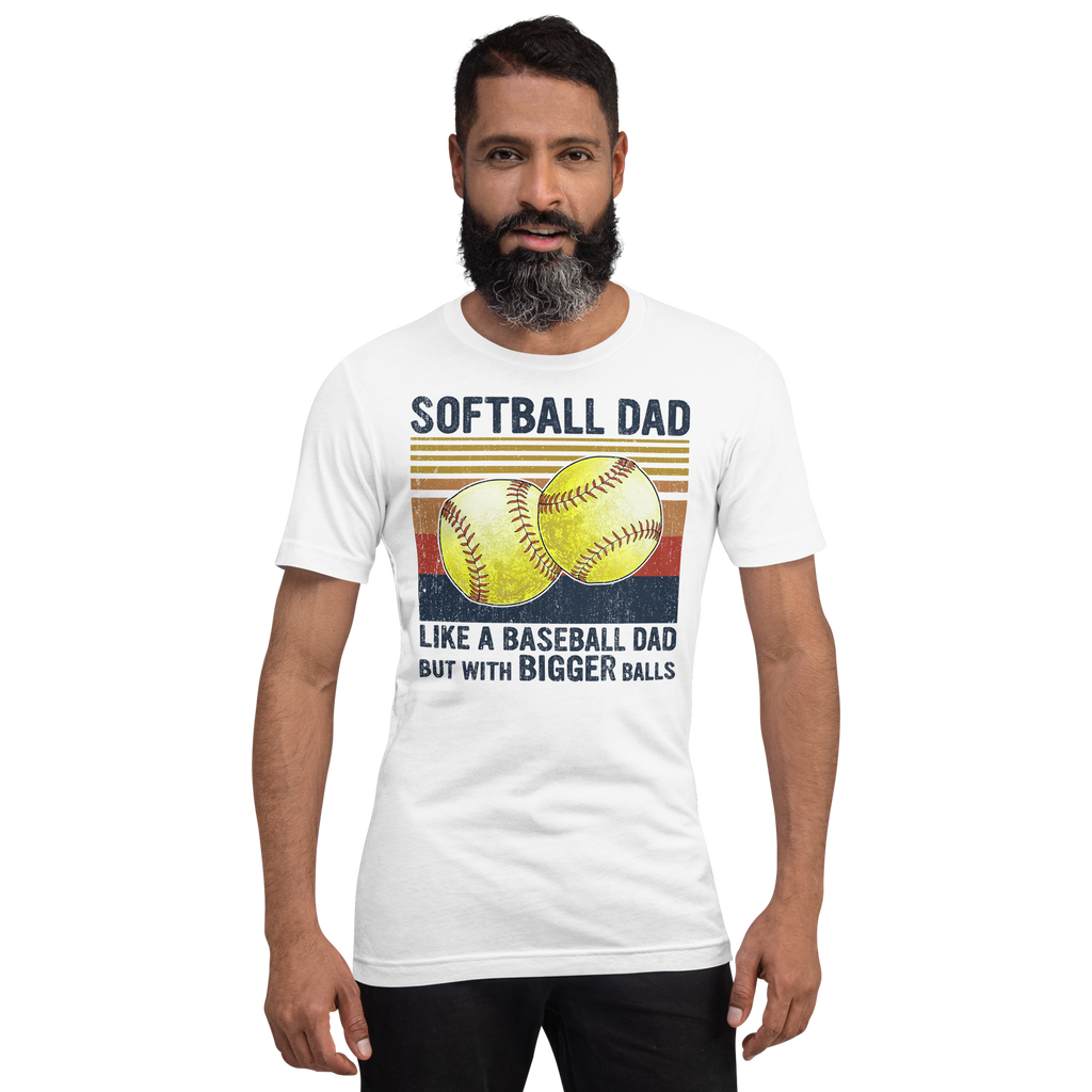 Softball Dad two softballs Unisex t-shirt