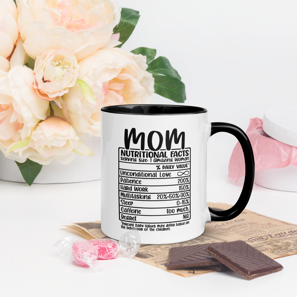 Mom's Nutritional Facts Mug with Color Inside