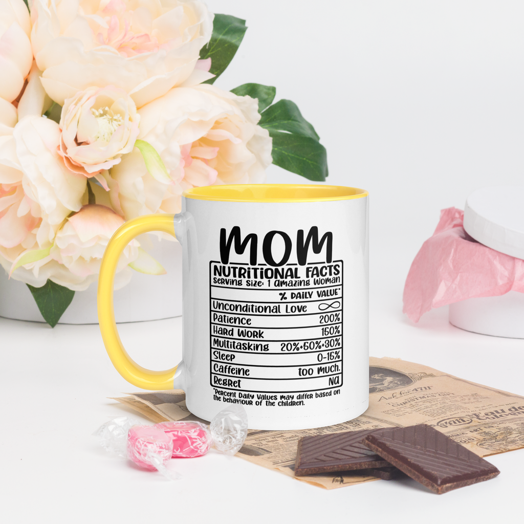 Mom's Nutritional Facts Mug with Color Inside