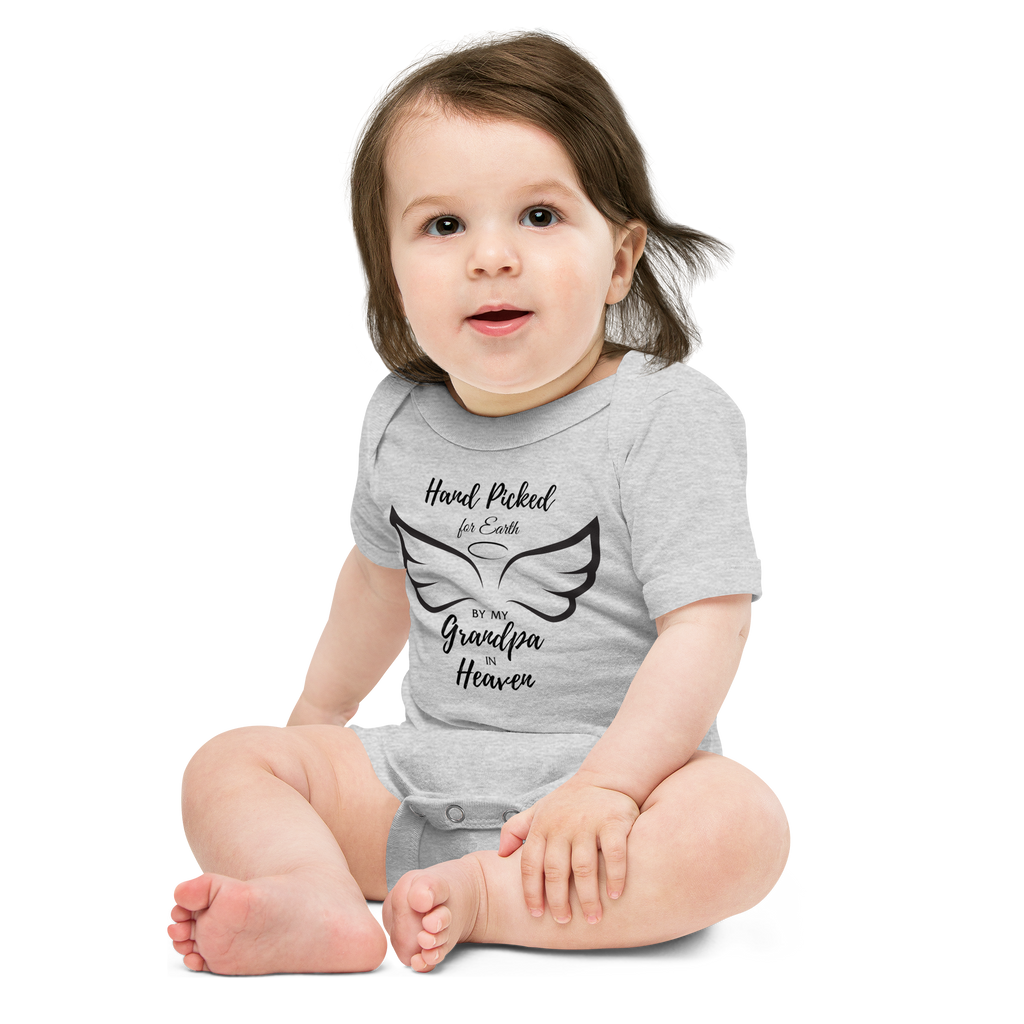 Handpicked by Grandpa in Heaven Baby short sleeve one piece