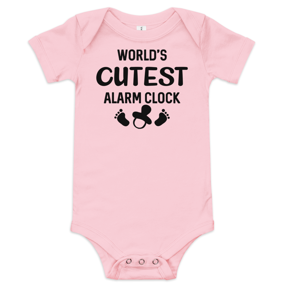 World's Cutest Alarm Clock Baby short sleeve one piece